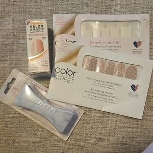 Color Street Glitter and French Manicure Nail Strips